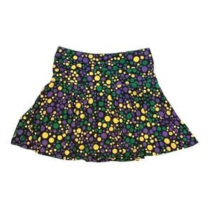 NEW Mardi Gras Skort S Bienville Babes Purple Green Gold Skirt Shorts Parade
